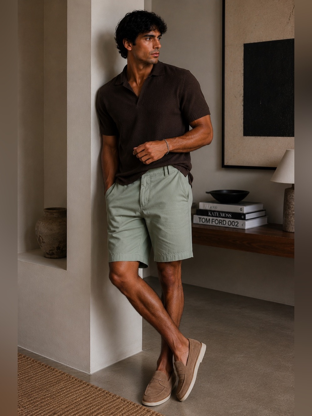Alfani Men’s Light Green Flat Front Shorts